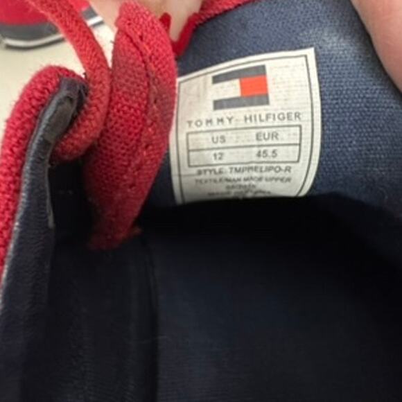 "TOMMY HILFIGER" Red Mens Sneakers Size 12 Street Wear Preppy Academia Walking - Picture 9 of 11